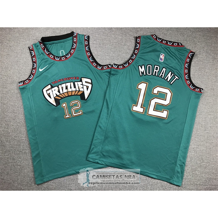 Camiseta Nino Memphis Grizzlies Ja Morant NO 12 Classic Retro Verde